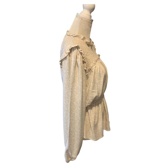 Alice Blue Cream Floral Lace High Neck Blouse Womens Size S - Picture 8 of 14